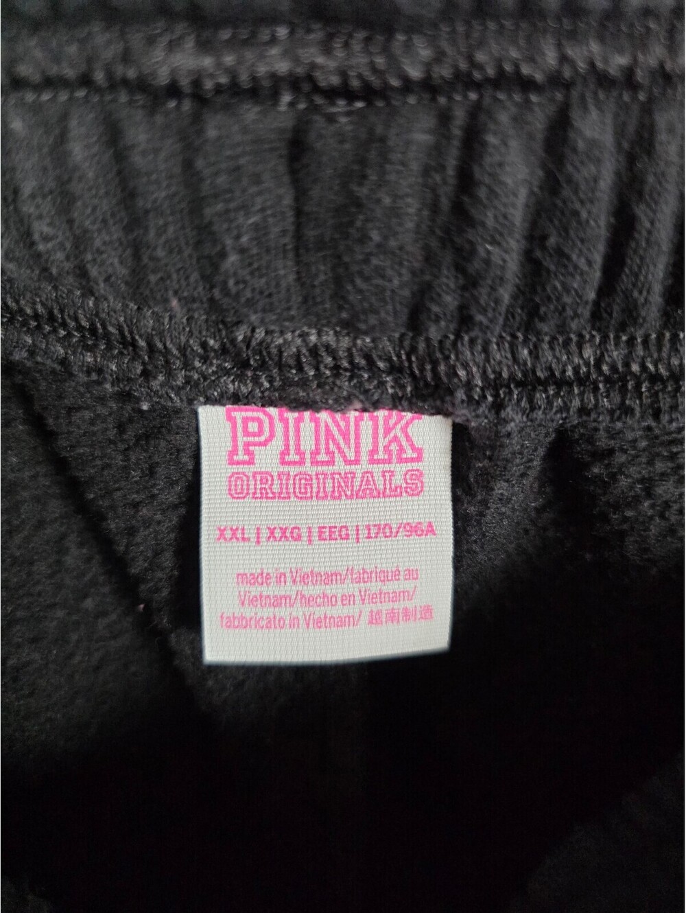 Victoria's Secret PINK LOVE Hoodie Jogger Set Black CAMPUS ORIGINALS XXL 2XL - Picture 8 of 8